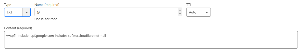 CloudFlare: Adding / editing an SPF record